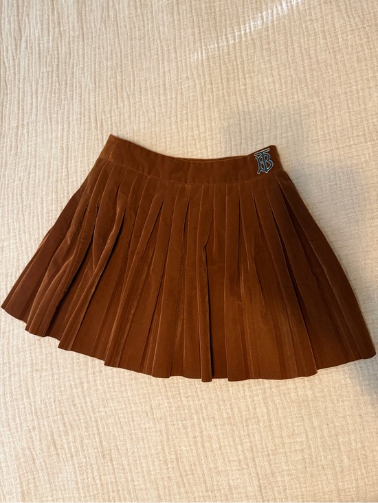 Burberry Dresses & Skirts - BURBERRY Velvet Pleated Mini Skirt in Rich Caramel Brown